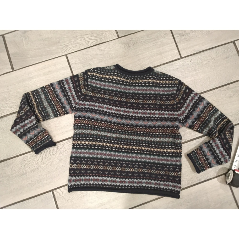 Eddie Bauer Vintage 100% Wool Fair Isle Sweater Womens XS  Multi Knit Pullover - Picture 4 of 6